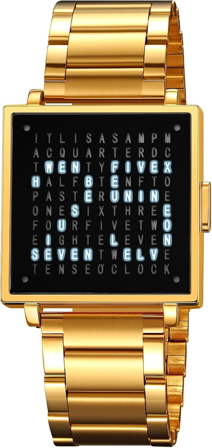 Sola Square Watch | Unique Letter Display, Water - Resistant - Hartwella