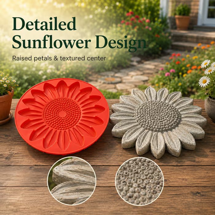 Sola Sunflower Mold | Reusable Garden Art for Custom Stepping Stones - Hartwella