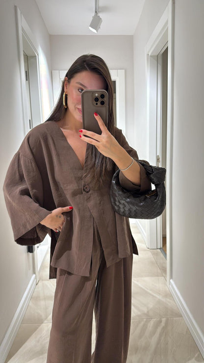 Sola Two - Piece Suit | Comfortable Linen, Versatile Style - Hartwella