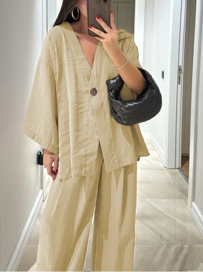 Sola Two - Piece Suit | Comfortable Linen, Versatile Style - Hartwella
