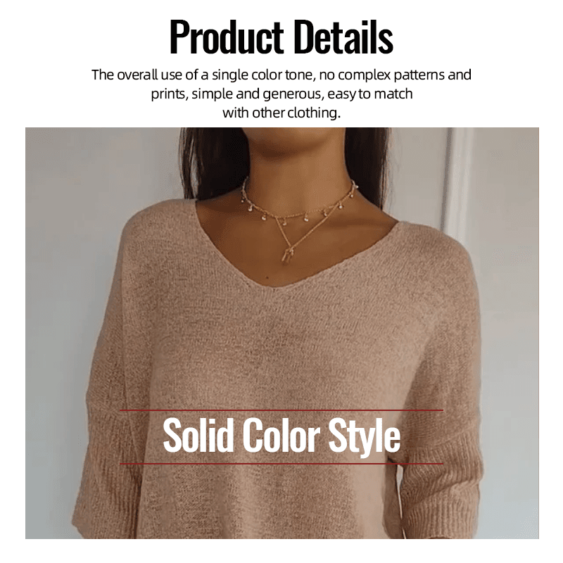 Sola V - Neck Top | Knitted, Minimalist Style - Hartwella
