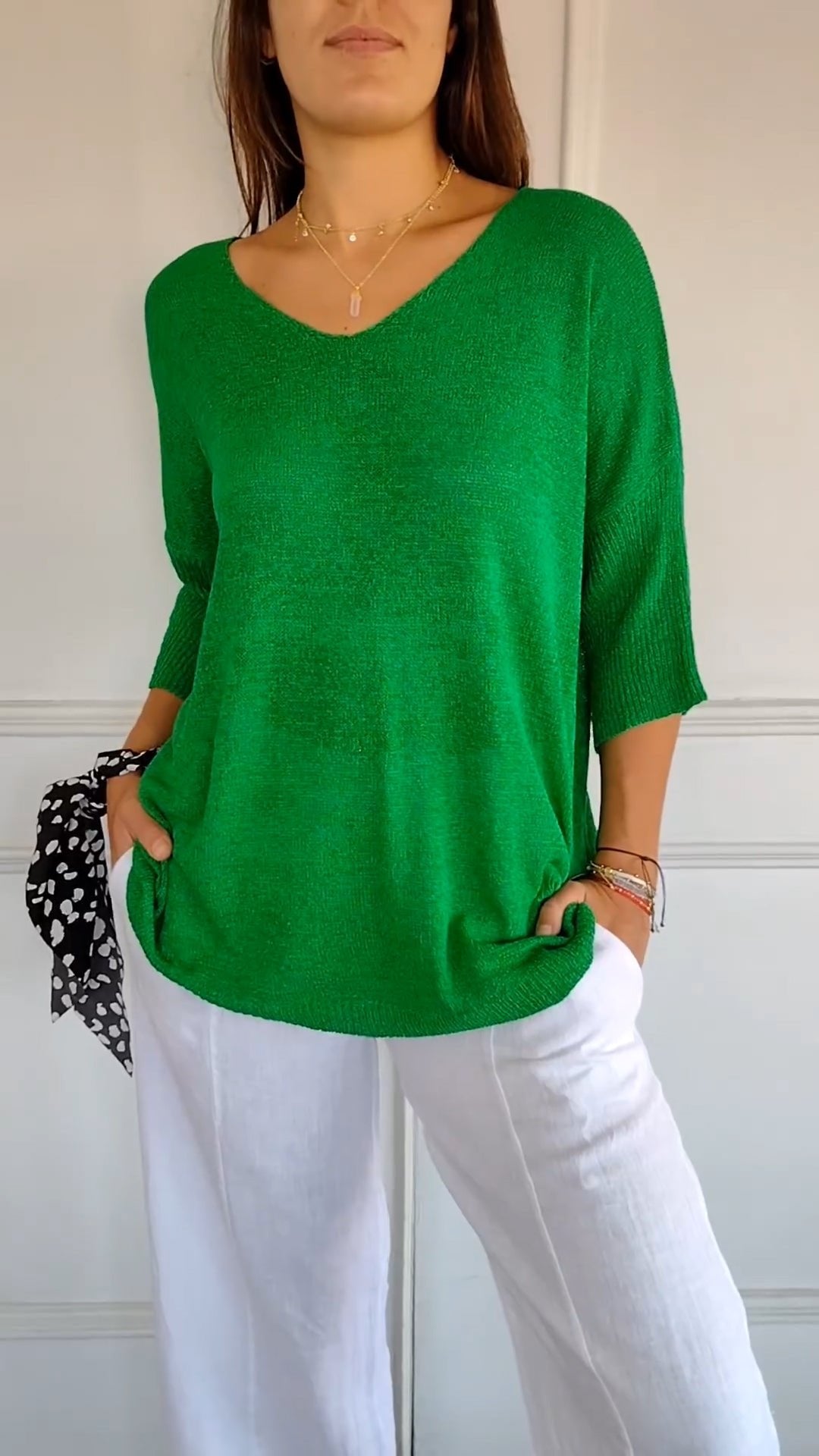 Sola V - Neck Top | Knitted, Minimalist Style - Hartwella