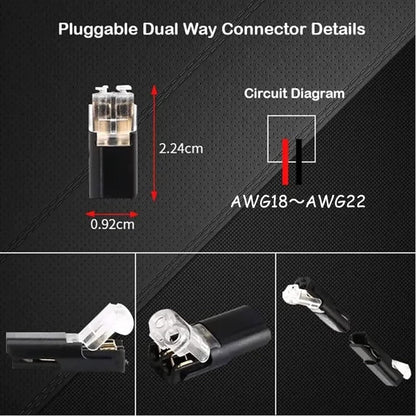 Sola Wire Connector | 2 - Pin Solderless Electrical Wire Connectors for LED Strips - Hartwella