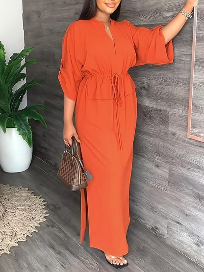 Sola Women's Dress | Lightweight Polyester, Casual Side Slit - Hartwella