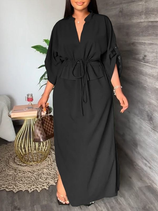 Sola Women's Dress | Lightweight Polyester, Casual Side Slit - Hartwella