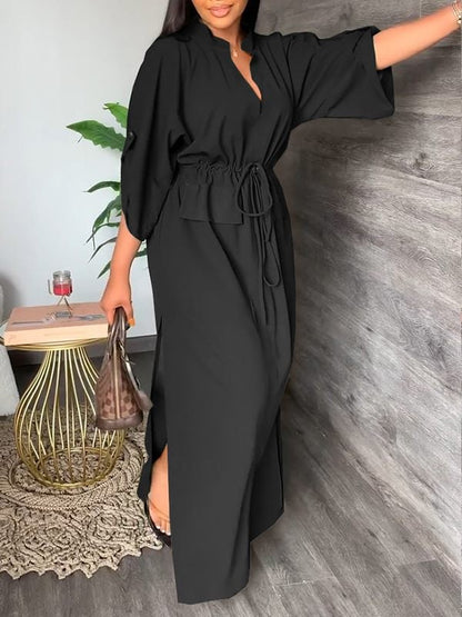 Sola Women's Dress | Lightweight Polyester, Casual Side Slit - Hartwella