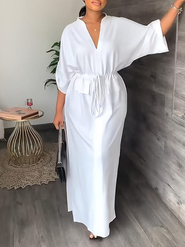 Sola Women's Dress | Lightweight Polyester, Casual Side Slit - Hartwella