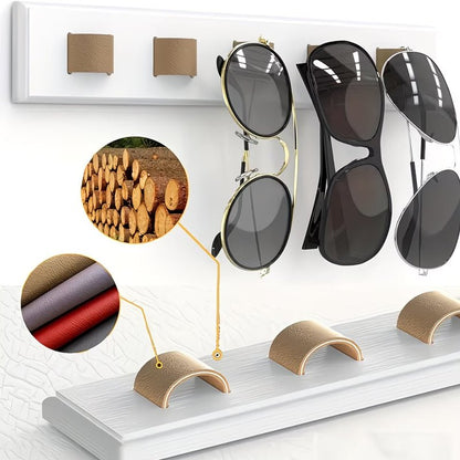 Sola Wooden Sunglasses Holder | Wall - Mounted, Space - Saving Organizer - Hartwella