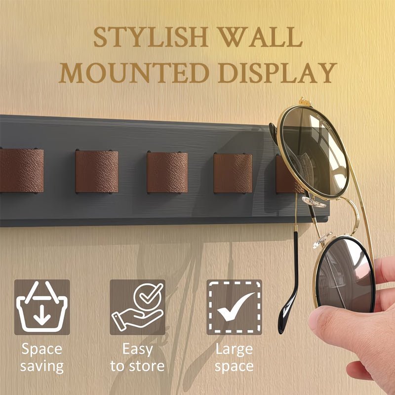 Sola Wooden Sunglasses Holder | Wall - Mounted, Space - Saving Organizer - Hartwella