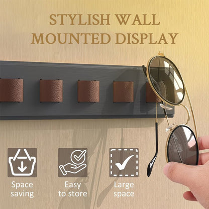 Sola Wooden Sunglasses Holder | Wall - Mounted, Space - Saving Organizer - Hartwella