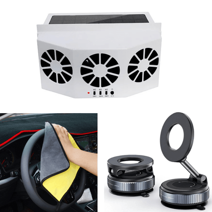 SolaCool Car Window Fan | Solar Powered, Enhanced Air Circulation - Hartwella