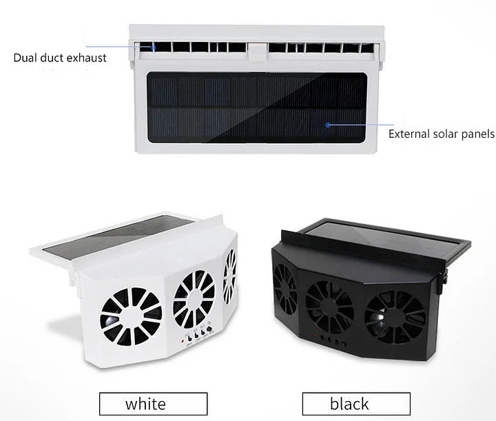 SolaCool Car Window Fan | Solar Powered, Enhanced Air Circulation - Hartwella