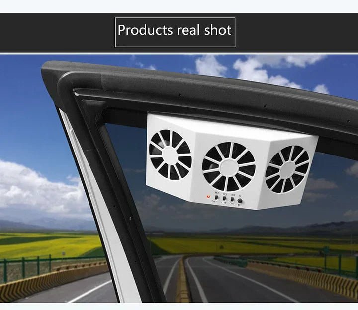 SolaCool Car Window Fan | Solar Powered, Enhanced Air Circulation - Hartwella