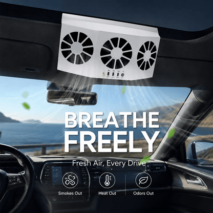 SolaCool Car Window Fan | Solar Powered, Enhanced Air Circulation - Hartwella