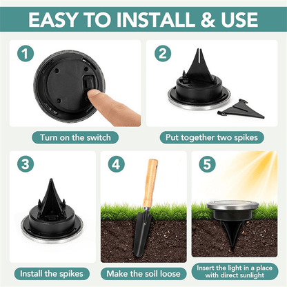 Solar Glow Ground Lights | Waterproof, Energy Efficient - Hartwella