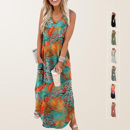 Soleil Maxi Dress | Flowy, Lightweight with Pockets for Women, Plus Size Options Available - Hartwella