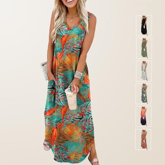 Soleil Maxi Dress | Flowy, Lightweight with Pockets for Women, Plus Size Options Available - Hartwella