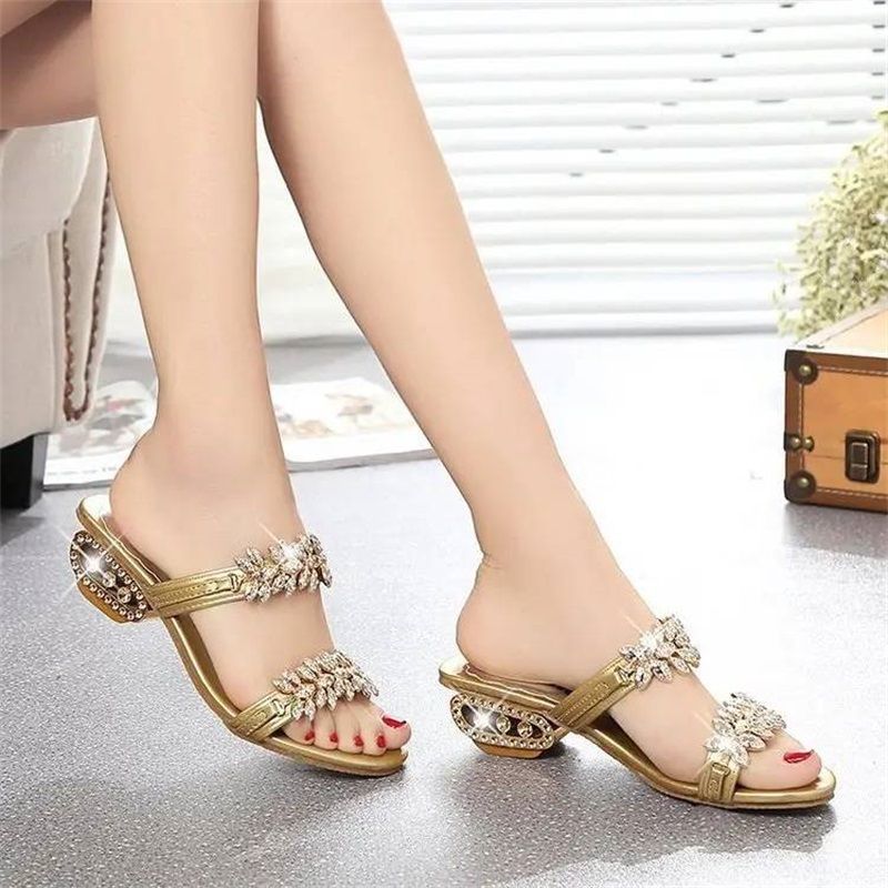 Soleil Women's Sandals | Rhinestone Embellished, Comfortable Fit - Hartwella