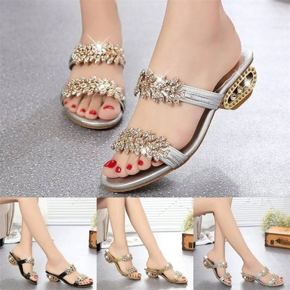 Soleil Women's Sandals | Rhinestone Embellished, Comfortable Fit - Hartwella