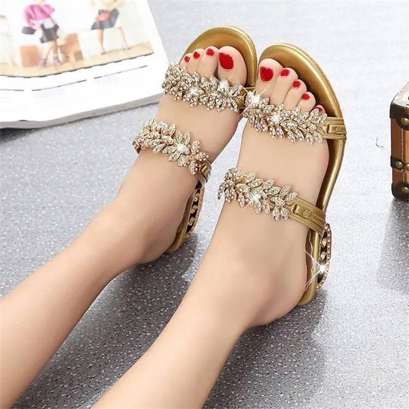 Soleil Women's Sandals | Rhinestone Embellished, Comfortable Fit - Hartwella