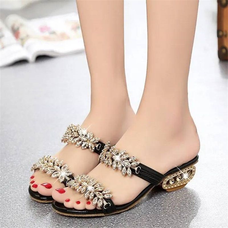 Soleil Women's Sandals | Rhinestone Embellished, Comfortable Fit - Hartwella