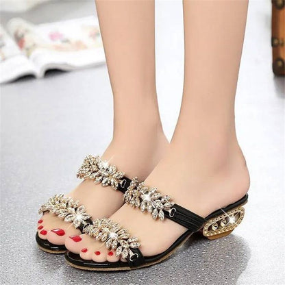 Soleil Women's Sandals | Rhinestone Embellished, Comfortable Fit - Hartwella