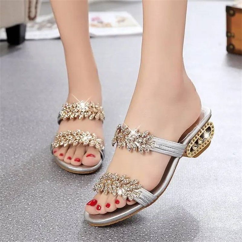 Soleil Women's Sandals | Rhinestone Embellished, Comfortable Fit - Hartwella