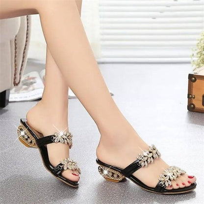 Soleil Women's Sandals | Rhinestone Embellished, Comfortable Fit - Hartwella