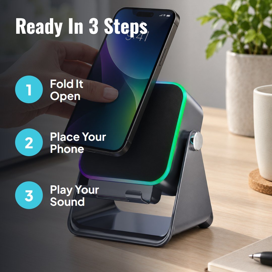 Sonaq™ 5-in-1 Wireless Induction Speaker With Phone Stand - Hartwella