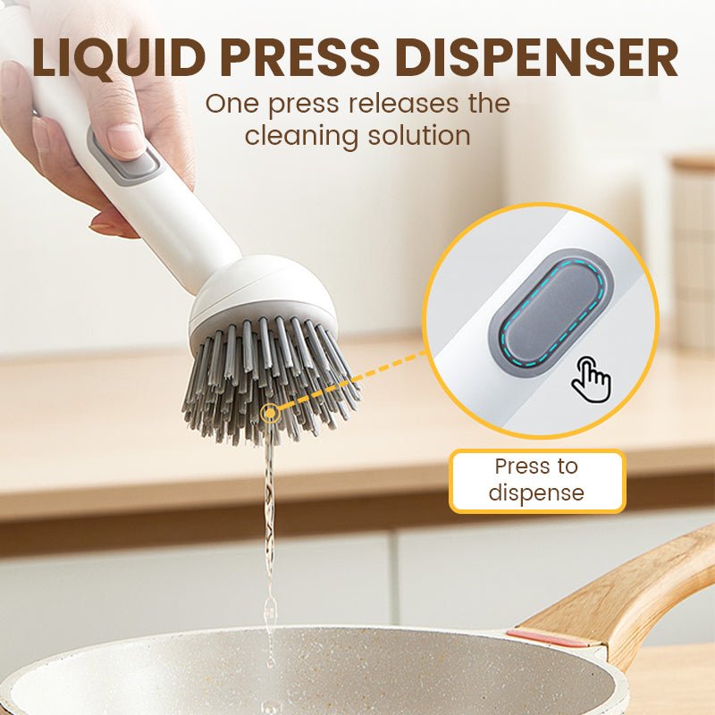 Sonic Clean Brush | Ergonomic Rotating Tool with Built-in Liquid Dispenser - Hartwella