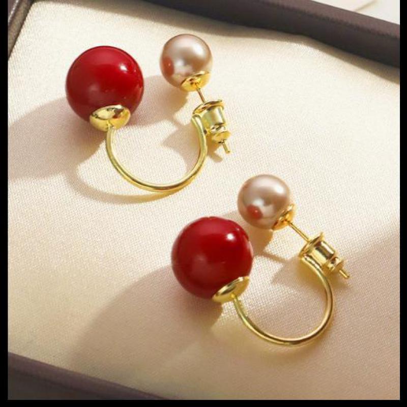 Sora Drop Earrings | Dual - Bead Pearl Design - Hartwella