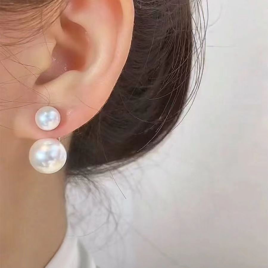 Sora Drop Earrings | Dual - Bead Pearl Design - Hartwella