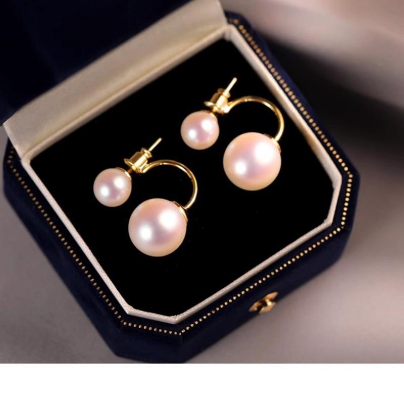 Sora Drop Earrings | Dual - Bead Pearl Design - Hartwella