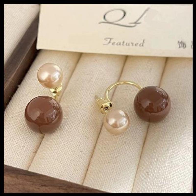 Sora Drop Earrings | Dual - Bead Pearl Design - Hartwella