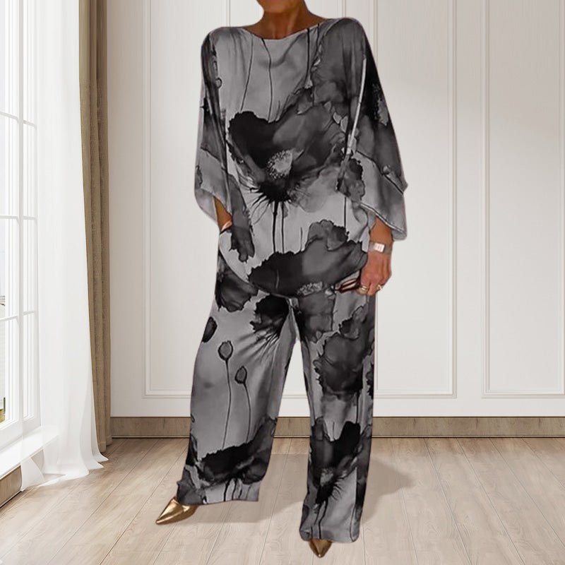 Sora Floral Two-Piece Suit | Lightweight, Plus Size, Loose Fit - Hartwella
