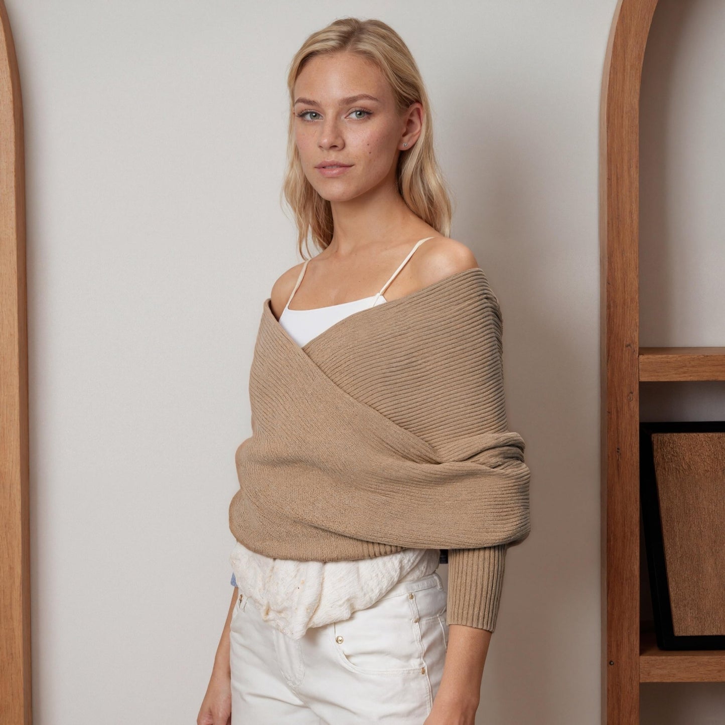Sora Knit Wrap Sweater | Cozy Crochet Shawl - Hartwella
