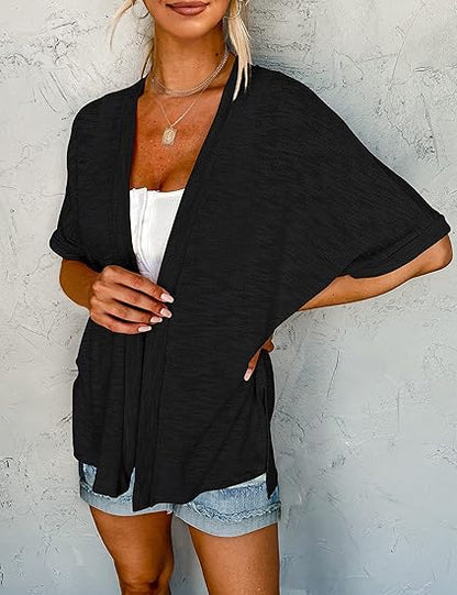 Sora Short Sleeve Cardigan | Flowy, Lightweight - Hartwella