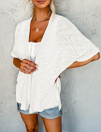 Sora Short Sleeve Cardigan | Flowy, Lightweight - Hartwella