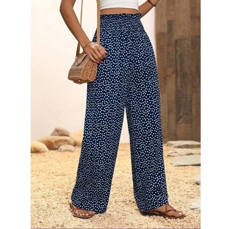 Sora Wide Leg Pants | Smocked High Waist, Flowy Design - Hartwella