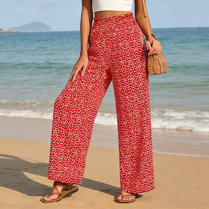 Sora Wide Leg Pants | Smocked High Waist, Flowy Design - Hartwella