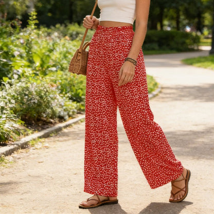Sora Wide Leg Pants | Smocked High Waist, Flowy Design - Hartwella