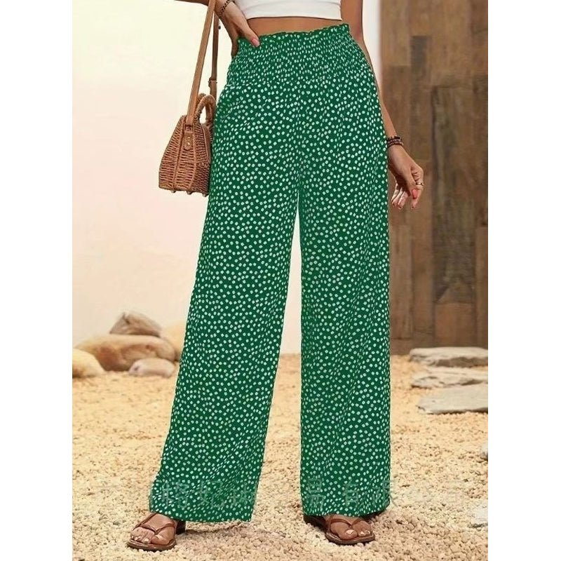 Sora Wide Leg Pants | Smocked High Waist, Flowy Design - Hartwella