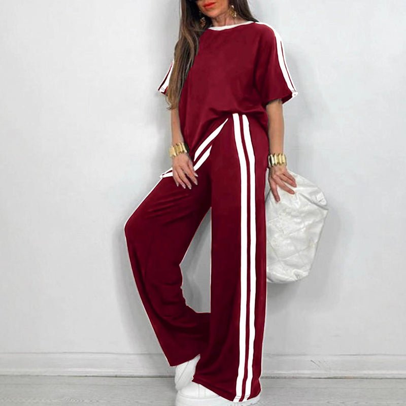 Sora Women's Set | Relaxed Wide-Leg Loungewear Two Piece Set - Hartwella