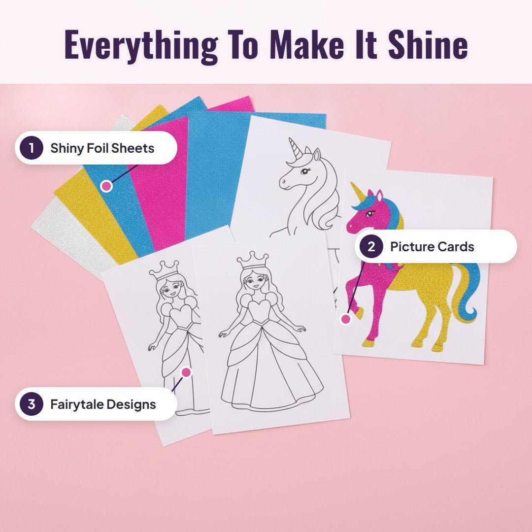 Sparkla™ Foil Art Craft Kit – Unicorns & Princesses