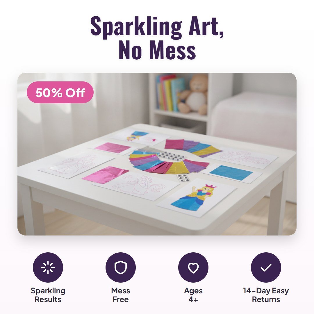Sparkla™ Foil Art Craft Kit – Unicorns & Princesses - Hartwella
