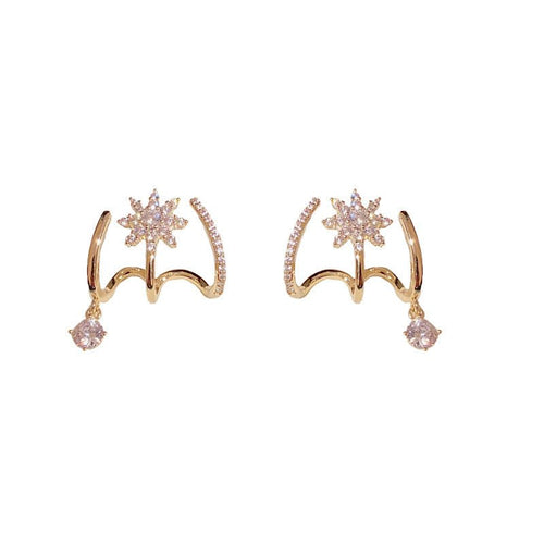 Sparklia Claw Earrings | Celestial Design, Comfortable Fit - Hartwella