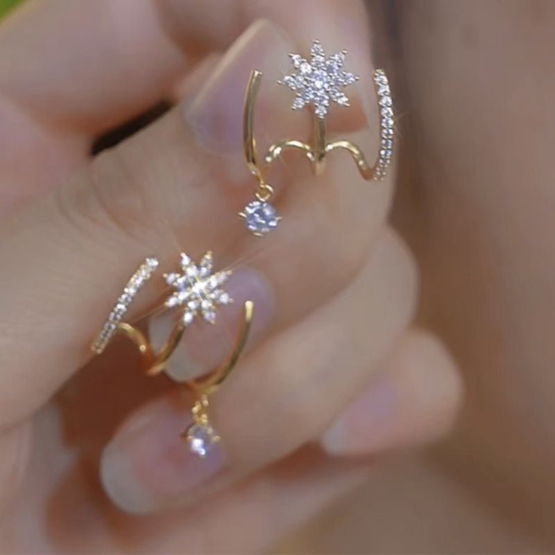 Sparklia Claw Earrings | Celestial Design, Comfortable Fit - Hartwella