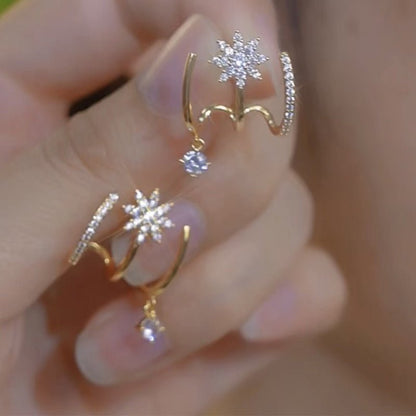 Sparklia Claw Earrings | Celestial Design, Comfortable Fit - Hartwella