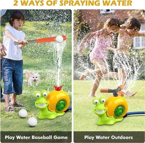 SplashSlug Sprinkler Toy | 2-in-1 Water Fun with 360° Rotating Spray - Hartwella
