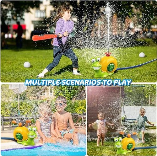 SplashSlug Sprinkler Toy | 2-in-1 Water Fun with 360° Rotating Spray - Hartwella